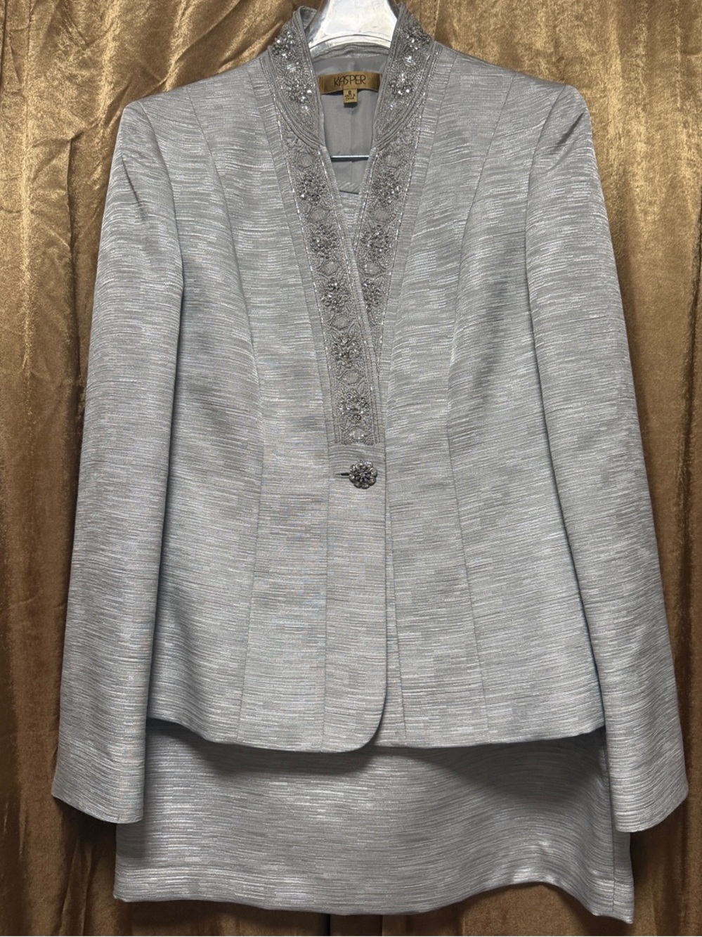 Women's Kasper Silver grey three-piece suit set